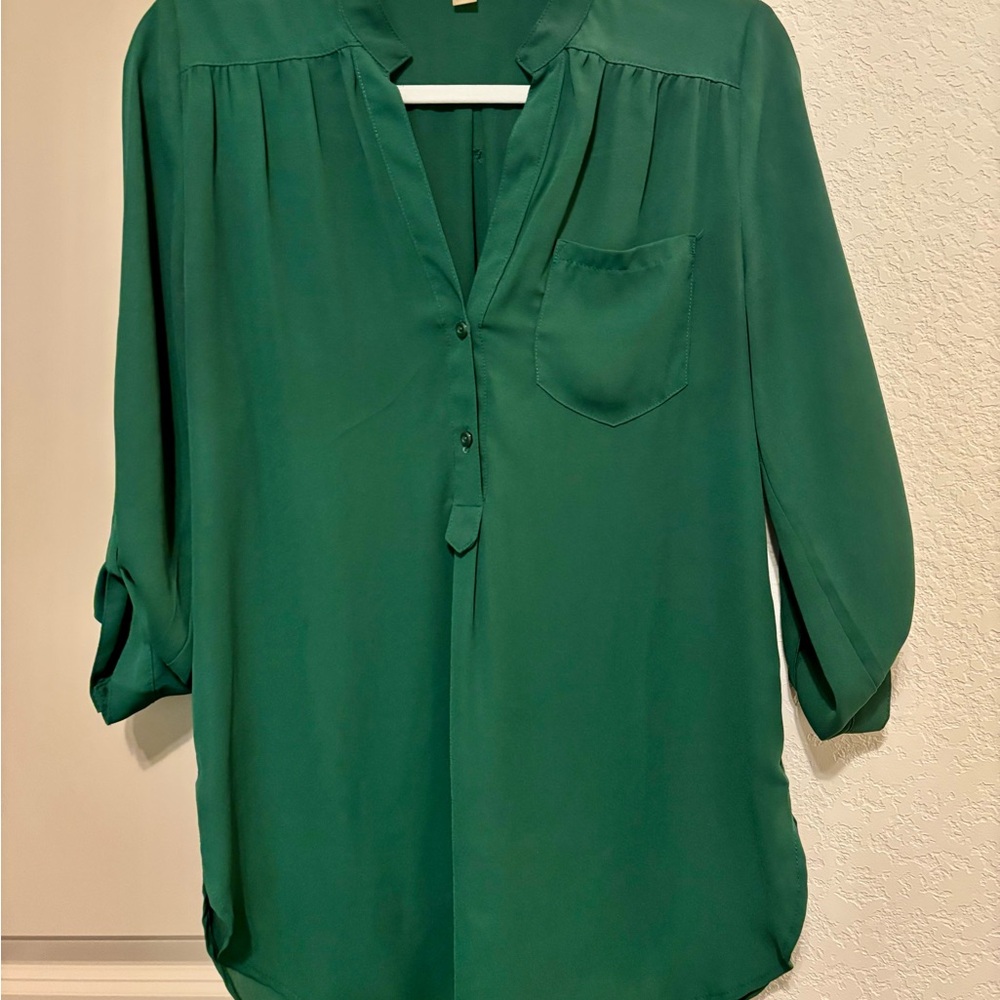 41 Hawthorn Green 3/4 Sleeve Relaxed Blouse